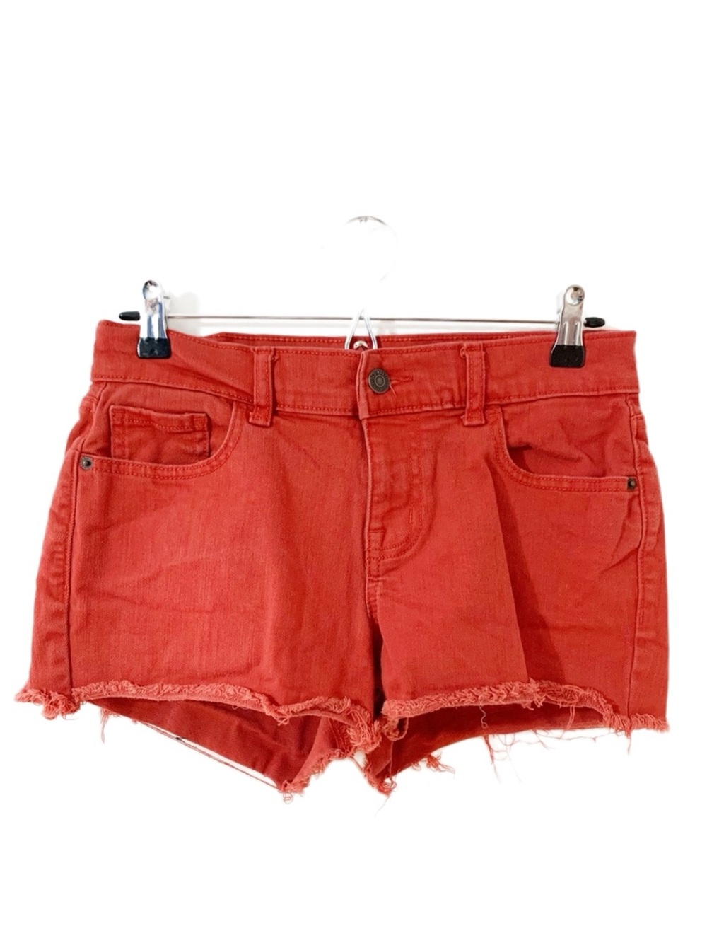 Old Navy Boyfriend Style Cut Off Raw Hemmed Denim Jean Shorts Berry Sorbet
